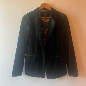 green velour blazer